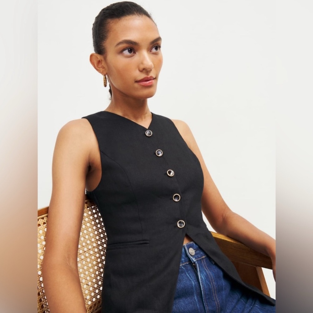 sold out Reformation Aspen linen top